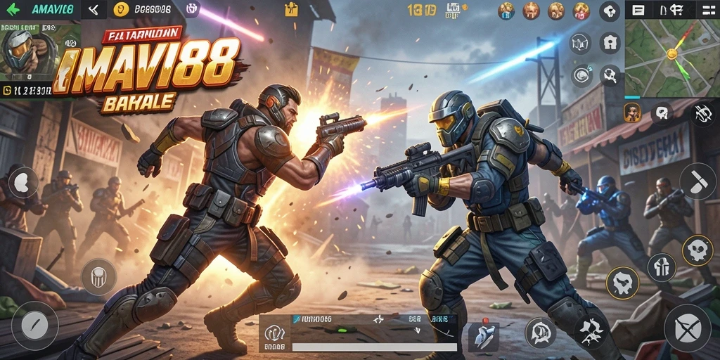 Gameplay menegangkan saat bertarung di arena Battle Royale.