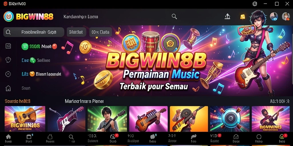 Tampilan gameplay menarik dengan berbagai lagu musik.