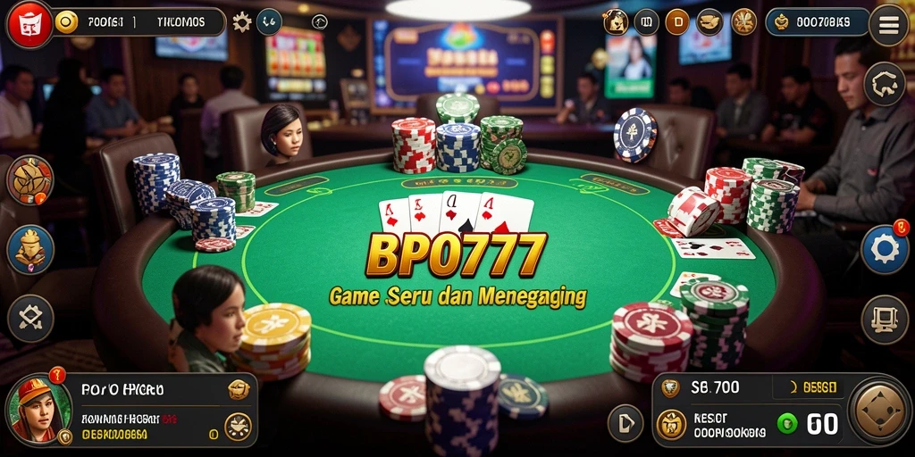 Screenshot utama BPO777 menampilkan gameplay Poker yang menarik.