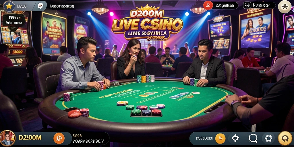 Tampilan gameplay D200M yang menarik dan interaktif dalam dunia Live Casino.
