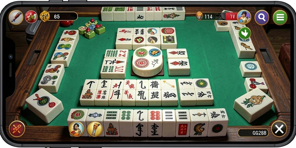 Screenshot GG288 menampilkan gameplay Mahjong yang menarik dan menantang.