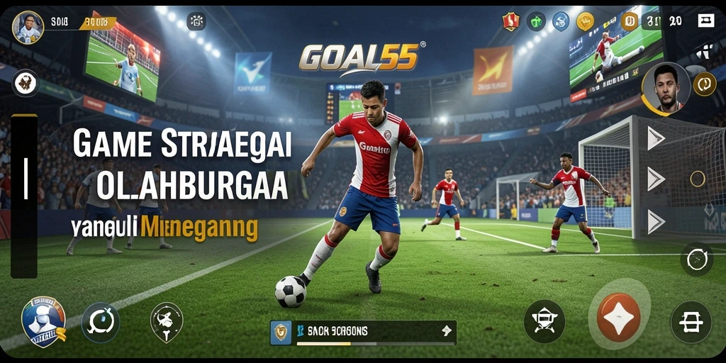 Screenshot gameplay dari GOAL55 menampilkan strategi permainan yang mendebarkan.