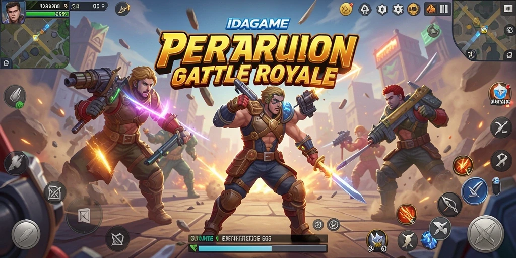 Tangkapan layar IDAGAME menampilkan aksi bertarung yang mendebarkan dalam arena Battle Royale.