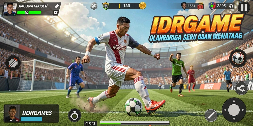 Tampilan aksi seru dalam gameplay olahraga IDRGAME.