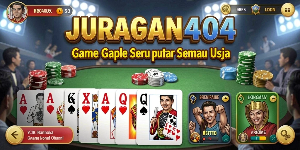 Screenshot JURAGAN404 menampilkan pemain yang asyik bermain Gaple.