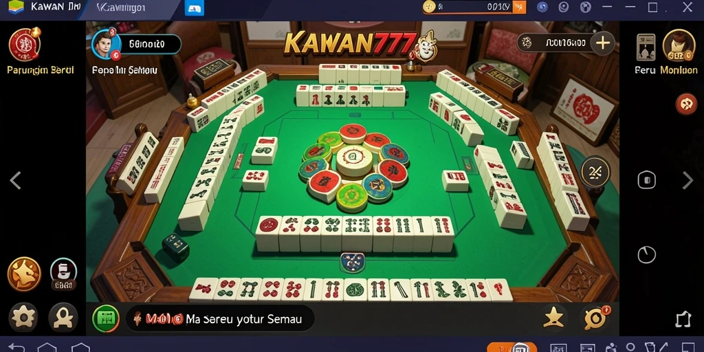 Tangkapan layar permainan KAWAN777 menunjukkan keseruan bermain Mahjong.