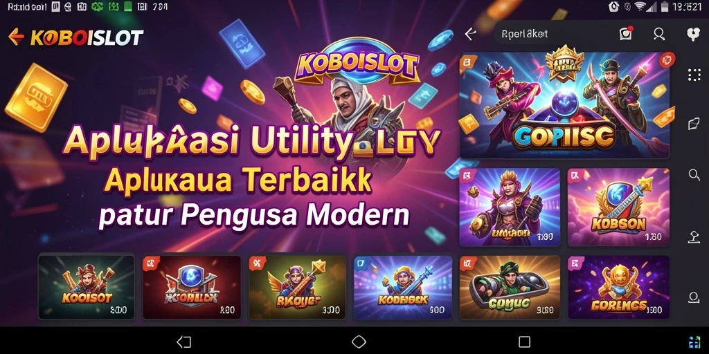 Tampilan antarmuka pengguna dari KOBOISLOT yang ramah dan intuitif.