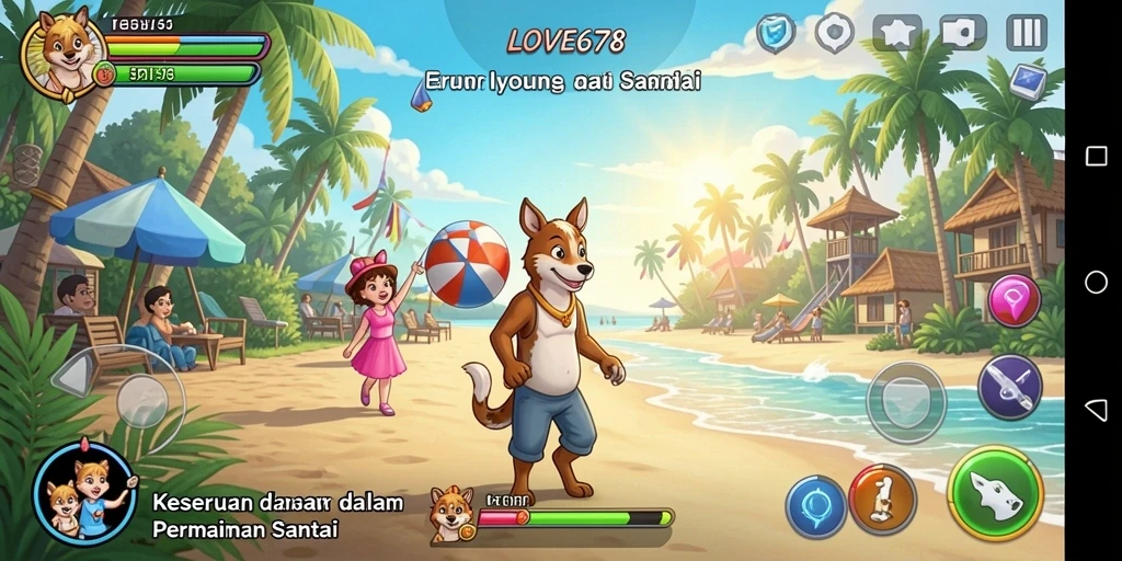 Tampilan gameplay LOVE678 yang penuh warna dan menyenangkan.