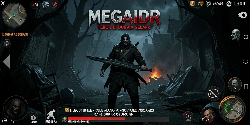 Screenshot gameplay menampilkan suasana mencekam dan karakter menakutkan.