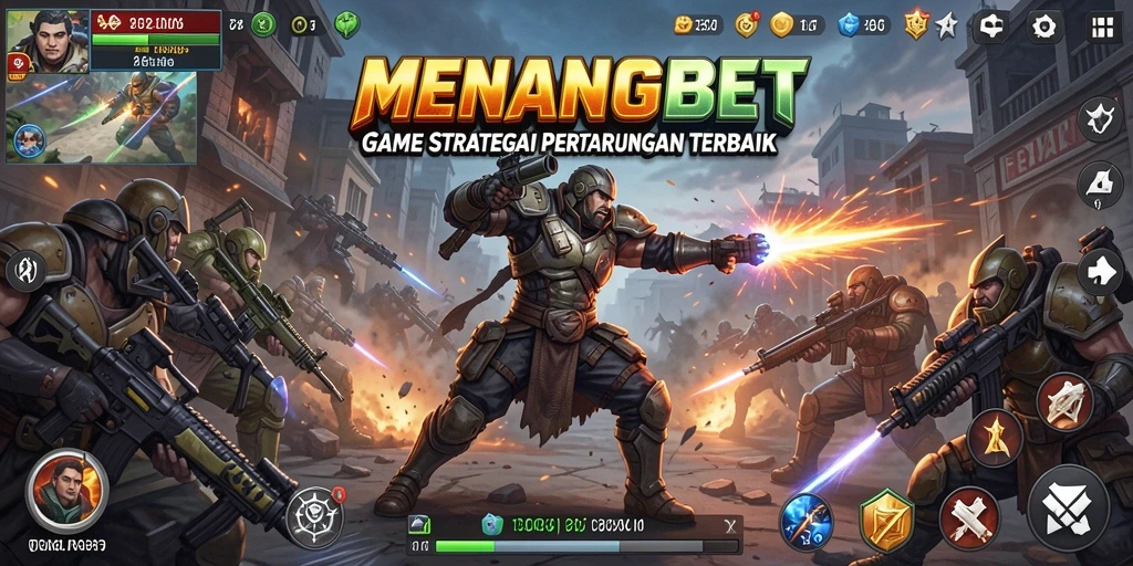 Tampilan gameplay mengasyikkan dengan strategi dan pertempuran.