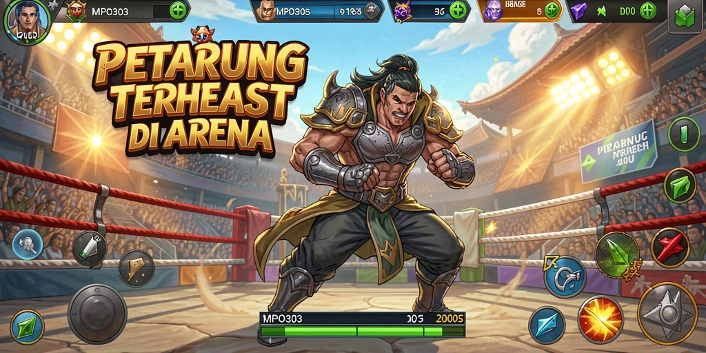 Tampilan gameplay MPO303 dengan pertarungan yang seru dan grafis menawan.