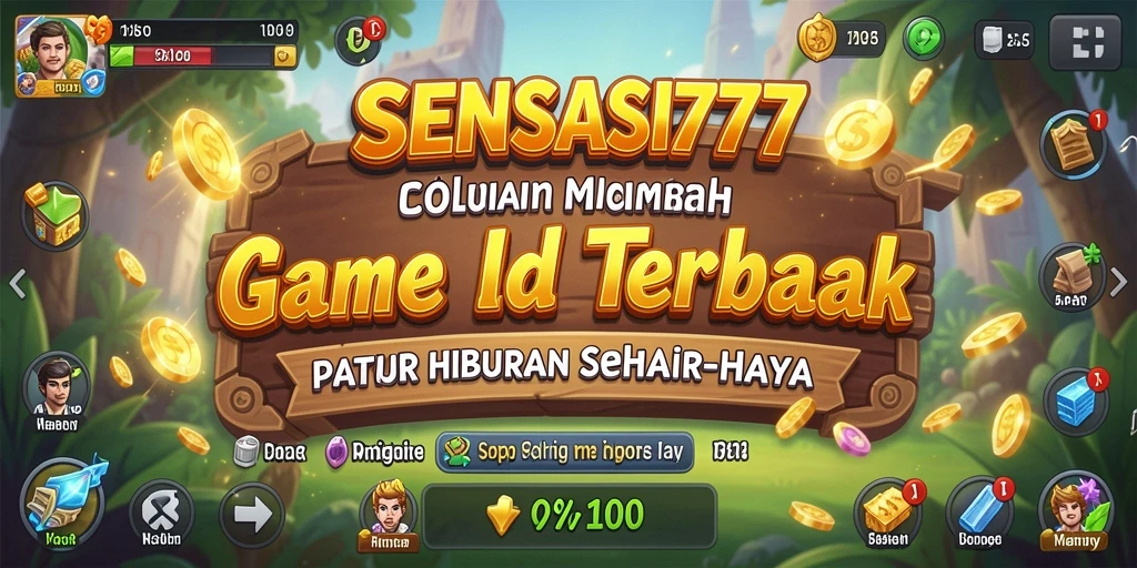 Screenshot gameplay SENSASI777 menampilkan karakter yang menghasilkan sumber daya secara otomatis.