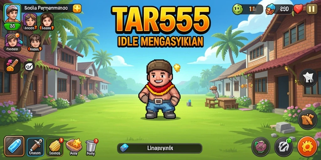 Tampilan gameplay TAR555 menampilkan karakter lucu dan strategi pengumpulan yang menarik.