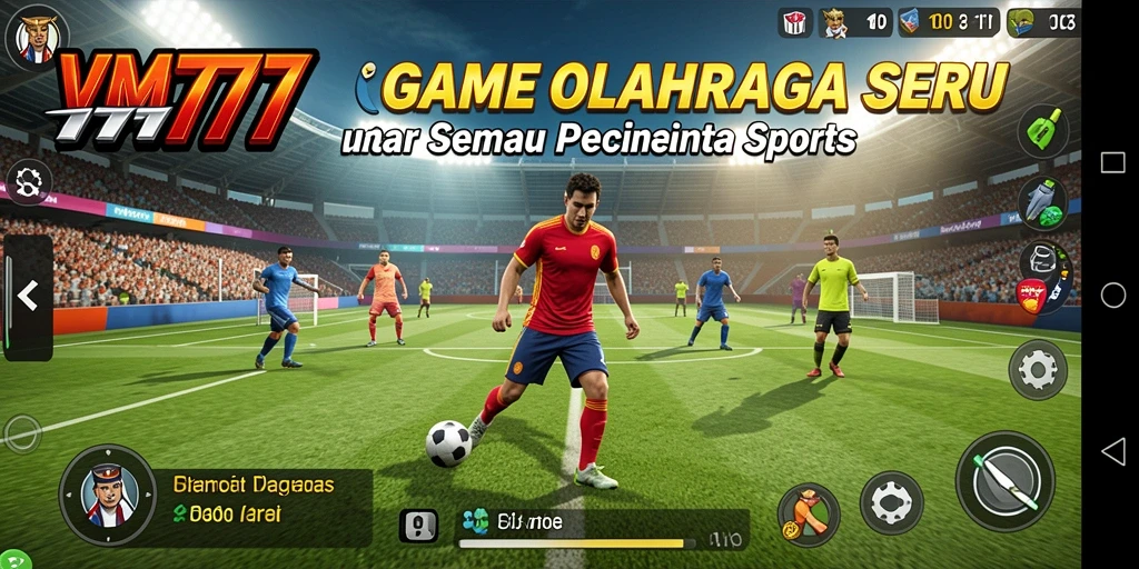 Tampilan gameplay VM777 dengan aksi olahraga yang seru dan dinamis.