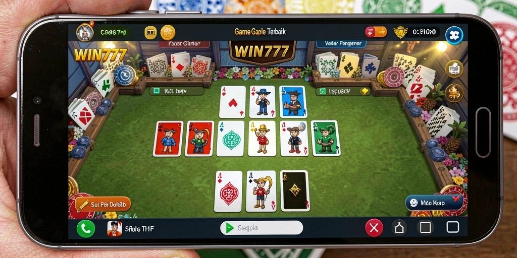 Tampilan gameplay Gaple yang seru dan interaktif di WIN777.